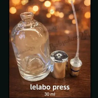 Botol parfum kosong Lellabo bening 30ml type press tutup silver/hitam/gold/Pakai alat/bottle parfume