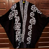 Kardigan Batik Halus Pekalongan Outer Rayon Allsize Panjang Muslim Wanita Santai Balon - Baju, Overs