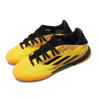 【adidas 愛迪達】足球鞋 X Speedflow Messi.3 In J 中童 童鞋 黃 黑 梅西 室內場地 愛迪達(GW7422)