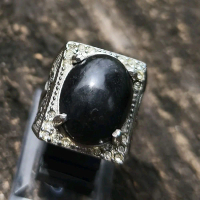 Cincin Batu Permata Kecubung Wulung Asli