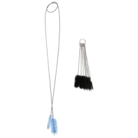 Aquarium Filter Brush Set, Flexible Double Ended Bristles Hose Pipe Cleaner With Stainless Steel Long Cleaning Brush