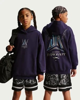 NIKE Kids JA Club FLC OS Hoodie GX Jaket Anak [IQ7997-525] M PURPLE DYNASTY/BLACK
