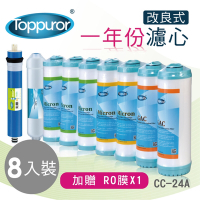 Toppuror泰浦樂 改良版一年份濾心TPR-RO系列CC-24A贈RO膜*1