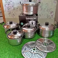 SKY - PANCI SET 5 PCS + STEAMER / PANCI SET STEAMER STAINLESS TEBAL / PANCI STEAMER 5 SUSUN