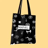 SERBA SEPULUH - Tote Bag Tas Jinjing Wanita/Pria Bahan Kanvas Ukuran Besar 35x40 Muat Laptop 13 Inch