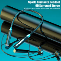 Bluetooth Earphones Wireless Headphones Magnetic Sport Neckband Neck-hanging TWS Earbuds Wireless Bluetooth Headset with Mic