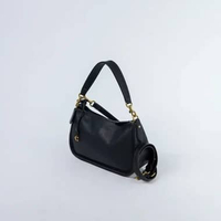 Tas COACH CARY PLAIN BLACK SOFT LEATHER SHOULDER BAG WITH LS 100% ORIGINAL 20X11X17CM