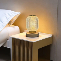 Nordic LED Crystal Table Lamps Battery USB Power Night Light Bedroom Living Bedside Lighting Fixture Home Decoration Desk Lamp
