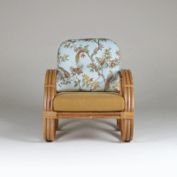 【YOHO 山茶花家具】藤椅沙發-造型休閒椅ASD8-1花布(藤椅沙發 單人椅)