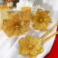 Set perhiasan Kendari Kalung panjang 60cm Liontin Gelang Dan Cincin
