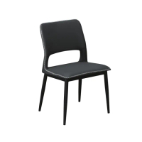 【柏蒂家居】庫姆斯工業風皮革坐墊餐椅/休閒椅(單椅)