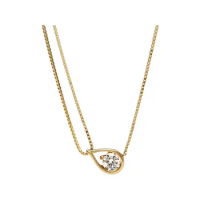 Shine Gold Clear CZ Infinity Pendant Necklaces For Women Jewelry 40cm Slide Ball Closure Double Box Chain Lobster Clasp LOGO Tag