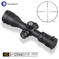 Discovery Compact Rifle Scope HD 3-12X44SFIR FFP Tactical Riflescope For Precision Shooting Hunting Fit .338 With Illumination
