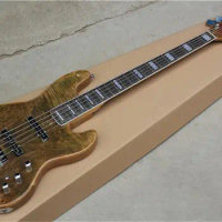High-end custom 5-string bass electric guitar, special veneer, ash wood body, active pickup, free shipping