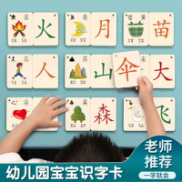 Children'S Pictographic Literacy Card Young Connection Baby To See Pictures Recognize Chinese Characters Enlightenment Early