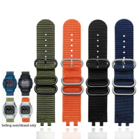 Modified Replacement Watchband Bracelet For Casio G-SHOCK GMW-B5000 Black Blue Orange /Army Green/ Khaki Nylon Strap Accessories