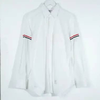 Kemeja THOM BROWNE GROSGRAIN ARMBAND WHITE LONG SHIRT 100% ORIGINAL size 4