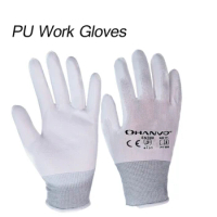 100 Pairs PU Nitrile Safety Coating Work Gloves Palm Coated Gloves Mechanic Working Gloves have CE Certificated EN388