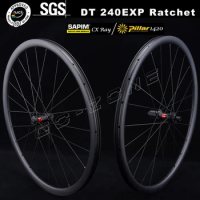 700c 25mm 26mm Carbon Wheels Disc Brake DT 240 Sapim CX Ray / Pillar 1420 UCI Appd Clincher Tubeless Tubular Road Bike Wheelset