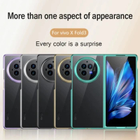 For VIVO X Fold 3 Case Luxury electroplated transparent Folding Phone Cover For For VIVO X Fold3 Pro Soft Silicone Bumper