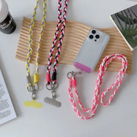 Braided Braided Phone Lanyard Anti-lost Crossbody Crossbody Hanging Rope Colorful Long Woven Phone Strap Phone Case Accessories