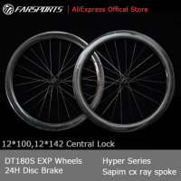 Farsports 2023 Hyper Disc Brake DT180 EXP SP Central Lock Tubeless Wheelset 24H/24H Carbon Wheels
