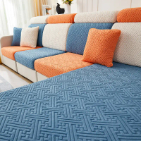 Solid Color Jacquard Sofa Cover Modern Simple Non-Slip Polyester Sofa Cushion Cover Sofa Set Full Se