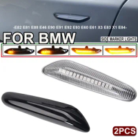 2x For BMW X3 E83 X1 E84 X5 X53 E60 E61 E46 E81 E82 E90 E92 E87 E88 Sequential Dynamic LED Turn Signal Side Marker Light Blinker