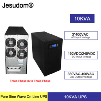 3Phase 10KVA 192VDC Online UPS 3 Phase In to 3 Uninterruptible Power Supply Tower Style External Battery Pure Sine Wave Output