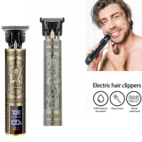 Vintage T9 Cordless Hair Trimmer Professional Hair Clipper Men Electric Powerful Beard Hair Cutting Machine Lithium Battery