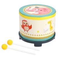 Kids Drum Set Toy Wooden Music Kit With Cute Pattern Music Toys Sensory Toddler Drum Set For Kids Montessori Musical