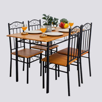 ชุดโต๊ะอาหาร พร้อมเก้าอี้ 4 ที่นั่ง 110x70x75cm โต๊ะกินข้าว สีบีช