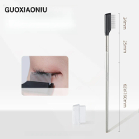 Lược Thép Lông Mi, GUOXIAONIU, Răng Dày, Kim Thép, Cọ Lông Mi, Cọ Lông Mày, Lược Định Hình Lông Mày,