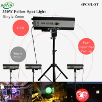 4PCS/LOT LED Single Zoom Follow Spot Light 330w Following Spot Light Flightcase Wedding Decoration Stage Lighting