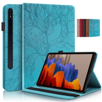 3D Tree Embossed for Samsung Tab S8 S7 Case 11 inch SM-X700 SM-X706 Soft TPU Back Tablet Cover for Funda Galaxy Tab S8 S7 Case