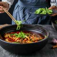 日式陶瓷湯碗大碗水煮魚酸菜魚盆大號碗小龍蝦盤湯盆大湯盤深盤