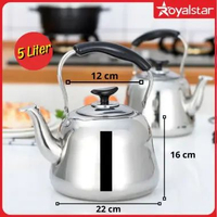 Royalstar Ceret Teko Stainless Bunyi Siul Anti Karat Ceret Bunyi Untuk Masak Air Stainless Steel Mur