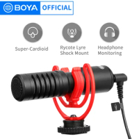 BOYA Professional Shotgun Condenser Microphone BY-MM1+ Mini Microfone for PC iPhone Camera Blogger Streaming Youtube Vlogging