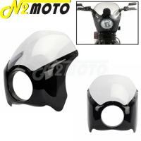 Motorcycle Smoke 5.75" Headlight Fairing ABS Plastic Windscreen for Harley Sportster XL883 XL1200 Iron Cafe Racer Bobber Dyna