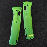 1 Pair Green Transparent Acrylic Fluorescent Green Handle Scales for Benchmade Bugout 535