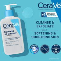 CeraVe Renewing SA Cleanser 237ml Gentle Exfoliation Salicylic Acid Foaming Gel Clean