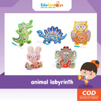 Edufuntoys - Animal Labyrinth/ Magnetic Maze Bead Anak/ Maze Labirin Bear Games