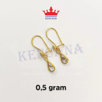 Anting Perak 925 Asli Kait Mata Tetes Air Anak & Dewasa Sepuh Emas 24k