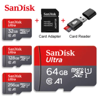 SanDisk Class 10 Memory card 256GB 128GB 64GB 32GB Ultra A1 SDXC 120MB/s UHS-I flash micro SD Card + Adapter + Card reader