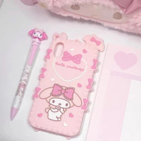 Kawaii My Melody Anime Sanrio Phone Case Cute iPhone 13/14/15Promax Anti-fall Cartoon Phone Protective Case Toys for Girls