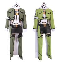 Gun Gale Online Asada Shino Cosplay Sinon Military Costume Sinonon Green White And Black Cos Set