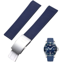 Watch Band for Longines Comas Diving Series L37814 L3.781 Mechanical Watch Men's Rubber Dustless Watch Strap Accessories 21mm