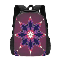 Morning Star Circle ( Purple ) School Bag Big Capacity Backpack Laptop Melvin War Eagle Culture Native Art Native Pride