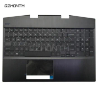 New For HP Omen 15-DH Palmrest Upper Case with RGB Backlit Keyboard AM2JZ000430 15.6"