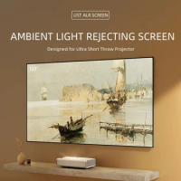 2024 HOT ALR Ambient Light Rejecting CLR PET Black Crystal Frame Projection Screen 30"- 120" For Ultra Short Throw UST Projector